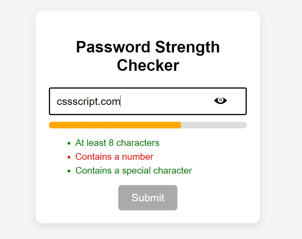 "Password strength checker tool showing weak, medium, and strong password indicators for online security"